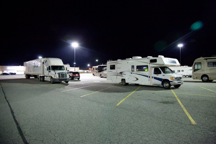 Our 2nd night at a Walmart, with fellow RV'ers